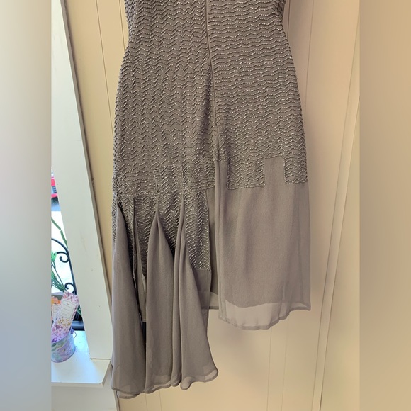 Reiss Beaded Dress Dark Taupe Size 2 - Picture 6 of 8